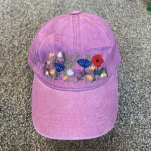 Hand Embroidered Baseball Hat