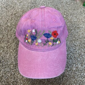 Hand Embroidered Baseball Hat