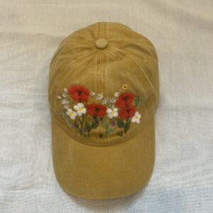 Hand-Embroidered Hat – Custom Minimal Stitch | Soft Cotton cap