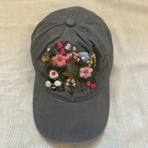 Hand-Embroidered Hat – Custom Minimal Stitch | Soft Cotton cap